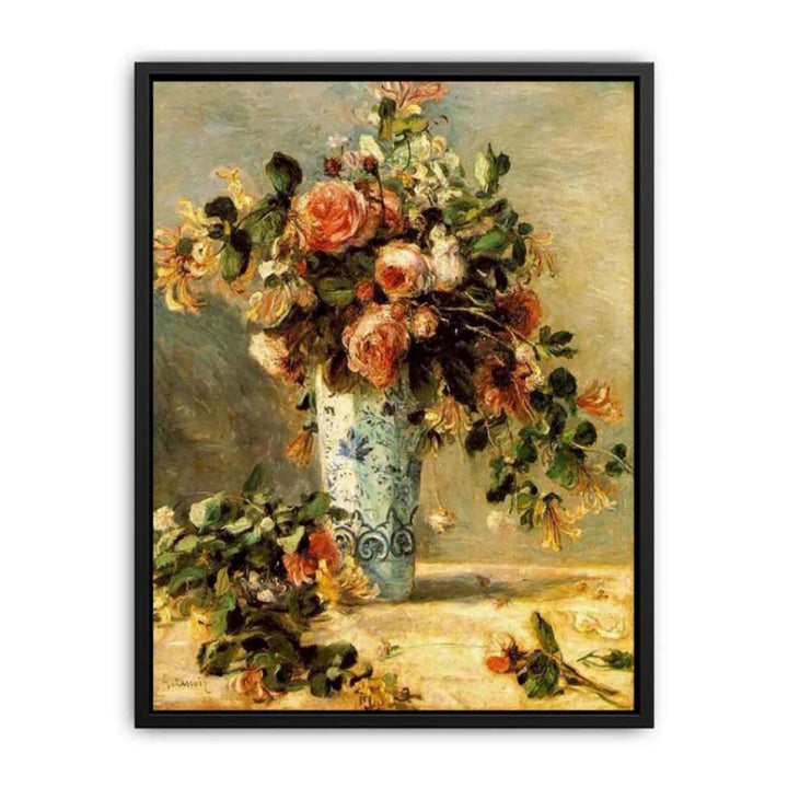 Roses And Jasmine In A Delft Vase