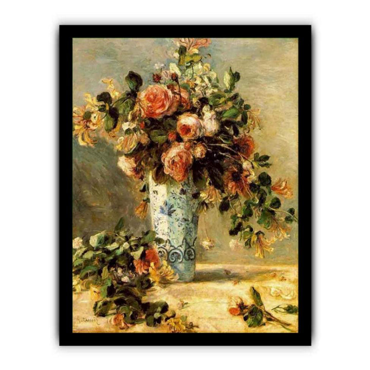 Roses And Jasmine In A Delft Vase