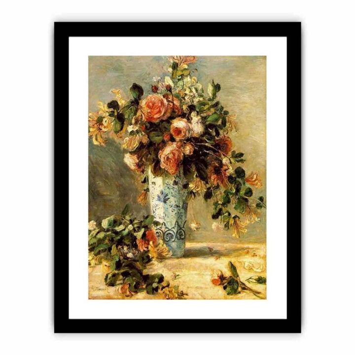 Roses And Jasmine In A Delft Vase