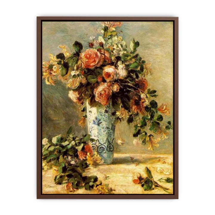 Roses And Jasmine In A Delft Vase