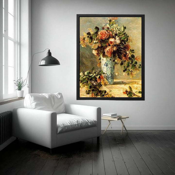 Roses And Jasmine In A Delft Vase