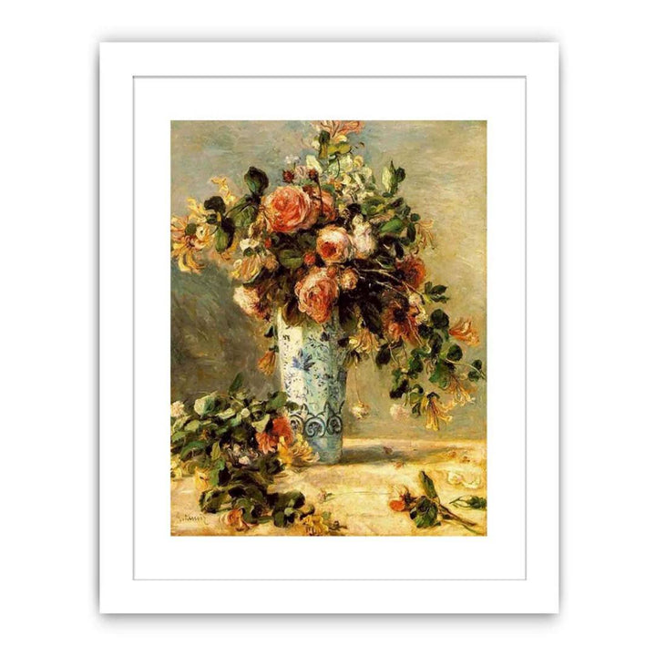 Roses And Jasmine In A Delft Vase