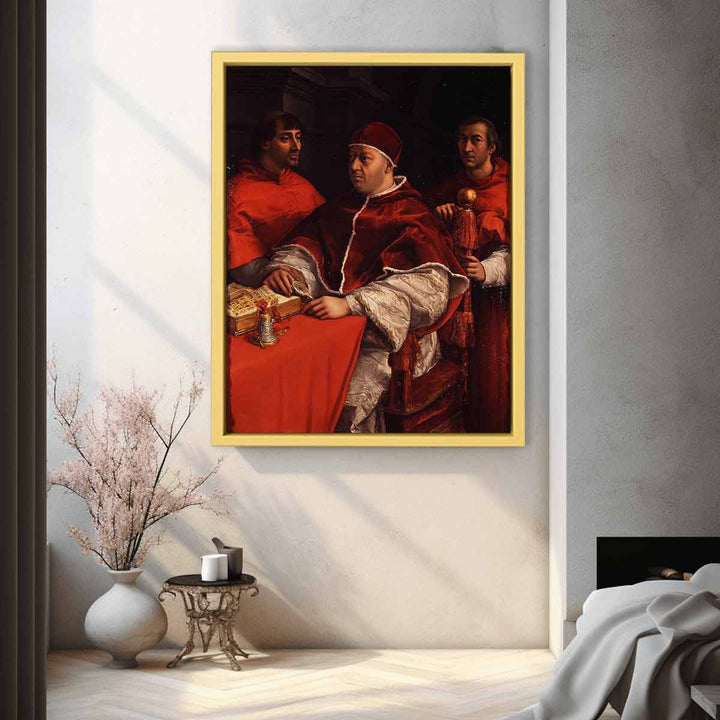 Pope Leo X with Cardinals Giulio de' Medici and Luigi de' Rossi [detail: 1]