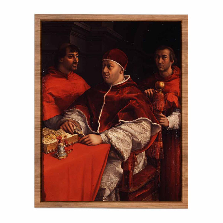 Pope Leo X with Cardinals Giulio de' Medici and Luigi de' Rossi [detail: 1]