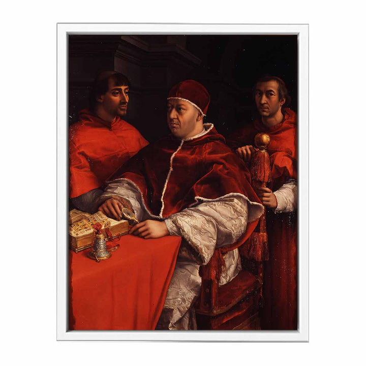 Pope Leo X with Cardinals Giulio de' Medici and Luigi de' Rossi [detail: 1]