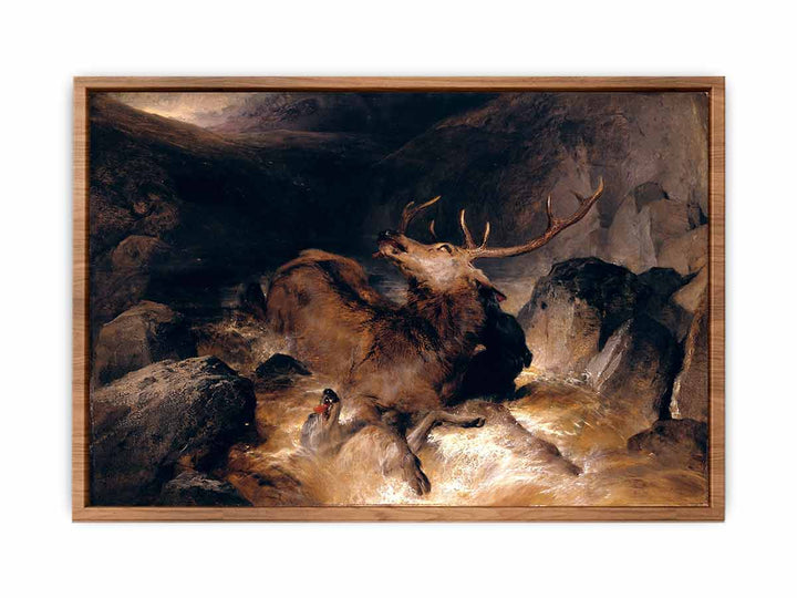Deer and Deer Hounds in a Mountain Torrent