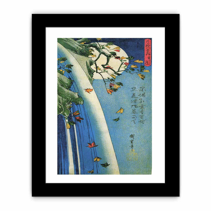 Hiroshige, The moon over a waterfall