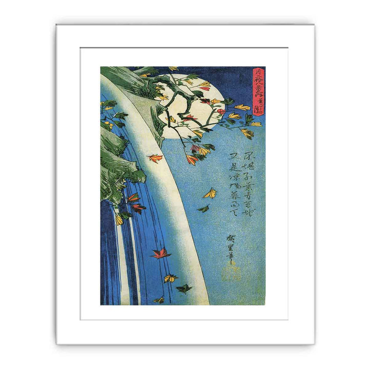Hiroshige, The moon over a waterfall