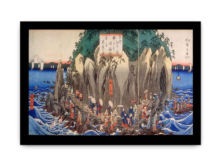 Hiroshige Pilgrimage to the Cave Shrine of Benzaiten