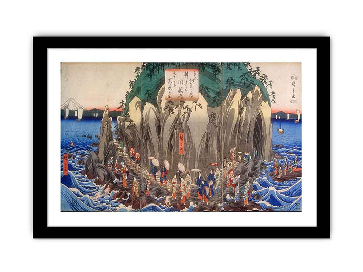 Hiroshige Pilgrimage to the Cave Shrine of Benzaiten