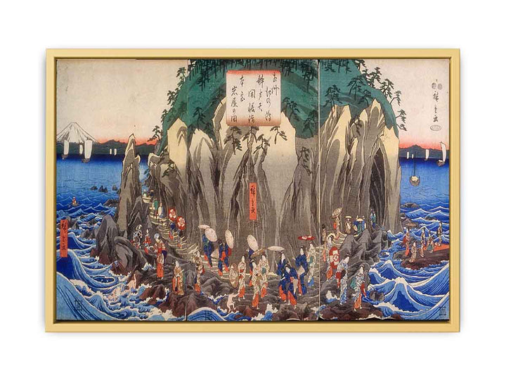 Hiroshige Pilgrimage to the Cave Shrine of Benzaiten