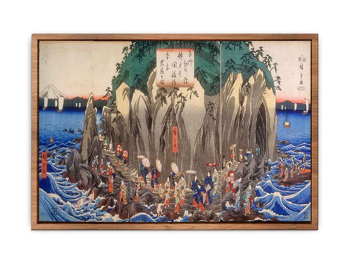 Hiroshige Pilgrimage to the Cave Shrine of Benzaiten