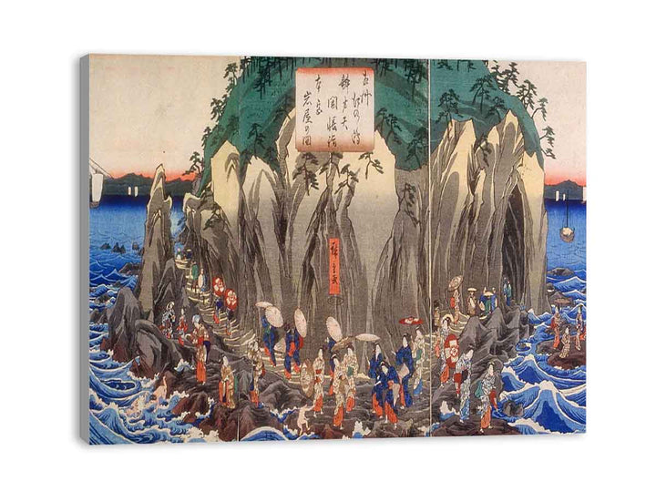 Hiroshige Pilgrimage to the Cave Shrine of Benzaiten