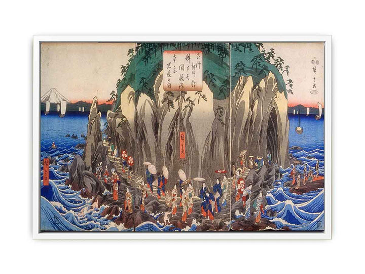 Hiroshige Pilgrimage to the Cave Shrine of Benzaiten