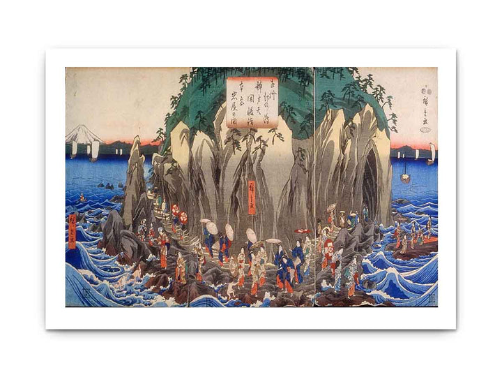 Hiroshige Pilgrimage to the Cave Shrine of Benzaiten