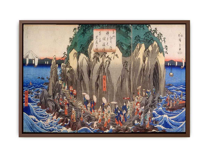 Hiroshige Pilgrimage to the Cave Shrine of Benzaiten