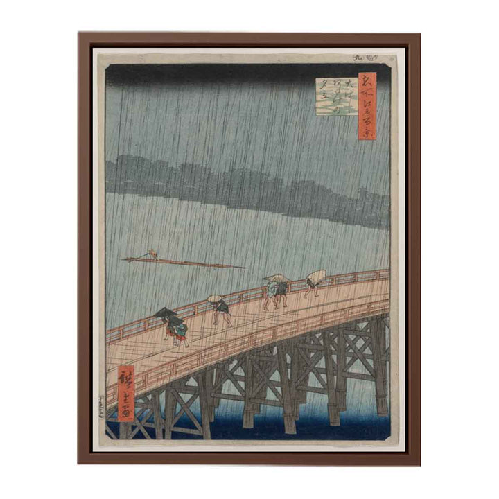 Sudden Shower over Shin-Ōhashi Bridge and Atake, from the series One Hundred Famous Views of Edo