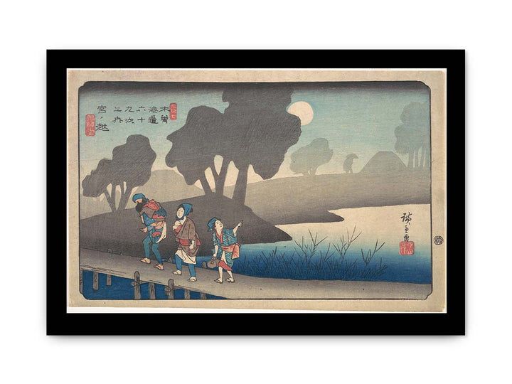 Moonlit Night at Miyanokoshi, from The Sixty-nine Stations of the Kisokaidō