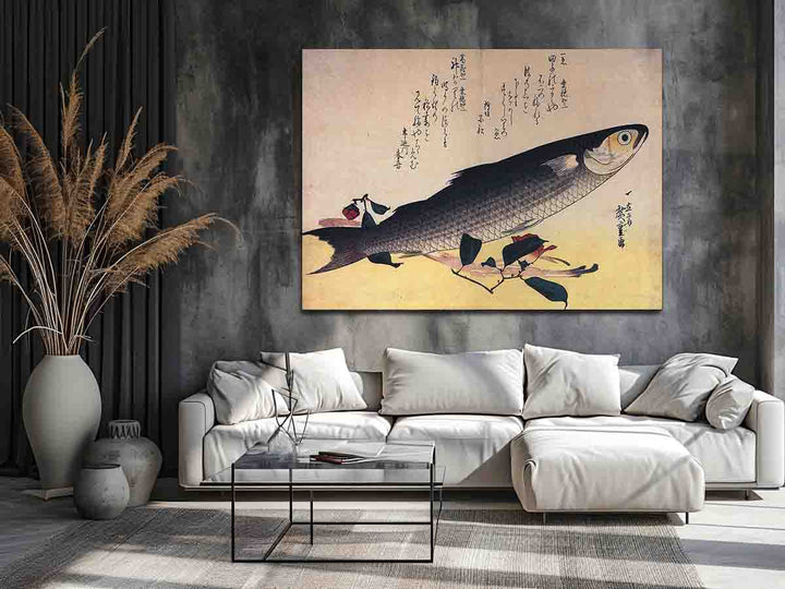 Hiroshige Grey mullet and camellia