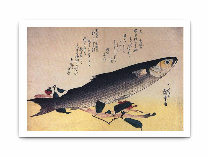 Hiroshige Grey mullet and camellia