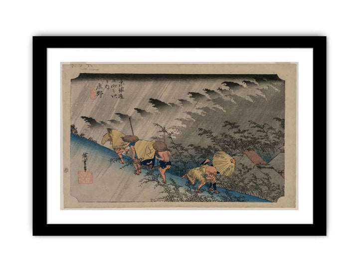 Driving Rain at Shono (Station 46) from the series Fifty-Three Stations of the Tokaido
