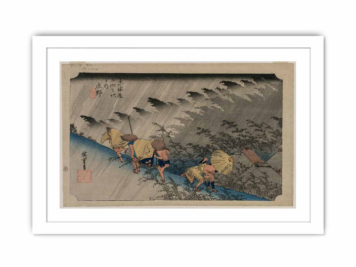 Driving Rain at Shono (Station 46) from the series Fifty-Three Stations of the Tokaido