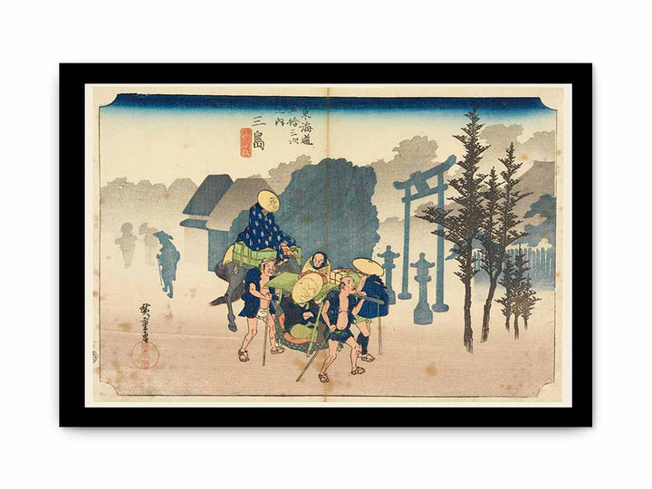 Print, Mishima, Morning Mist, in The Fifty-Three Stations of the Tokaido Road (Tokaido Gojusan Tsugi-no Uchi), ca. 1834