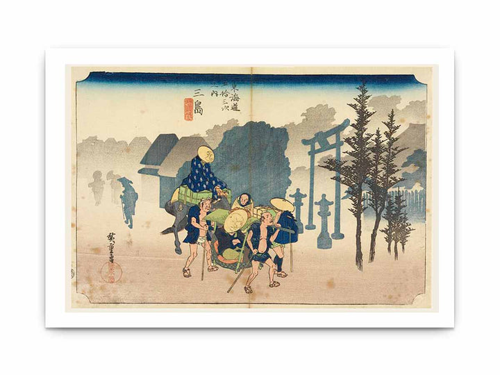 Print, Mishima, Morning Mist, in The Fifty-Three Stations of the Tokaido Road (Tokaido Gojusan Tsugi-no Uchi), ca. 1834