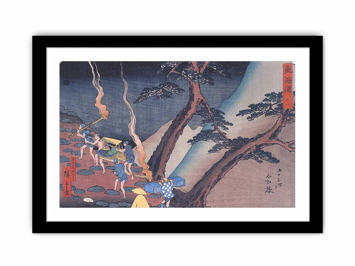 Travellers on a Mountain path at night