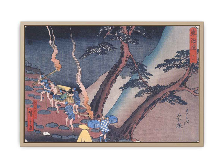 Travellers on a Mountain path at night