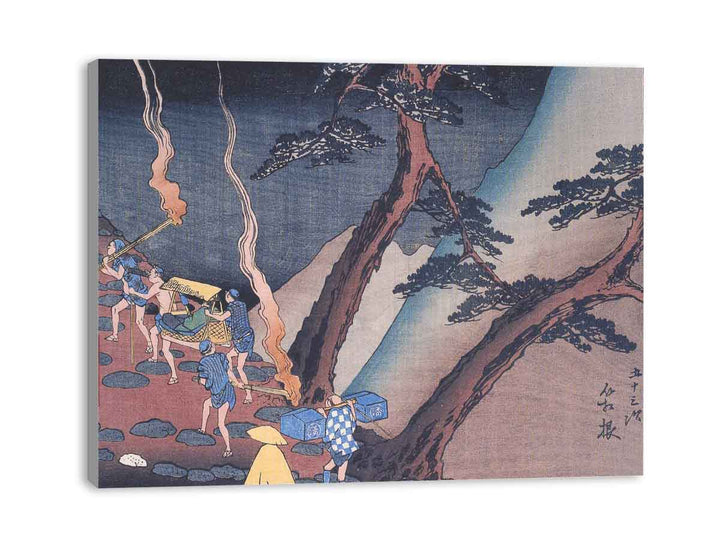 Travellers on a Mountain path at night