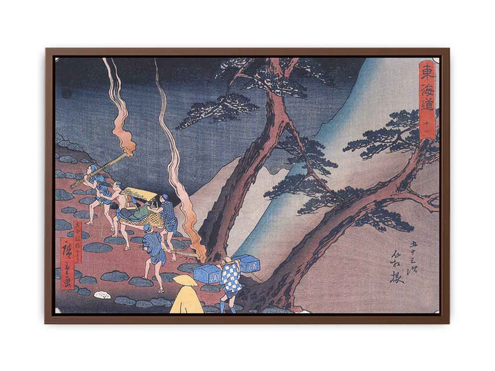 Travellers on a Mountain path at night