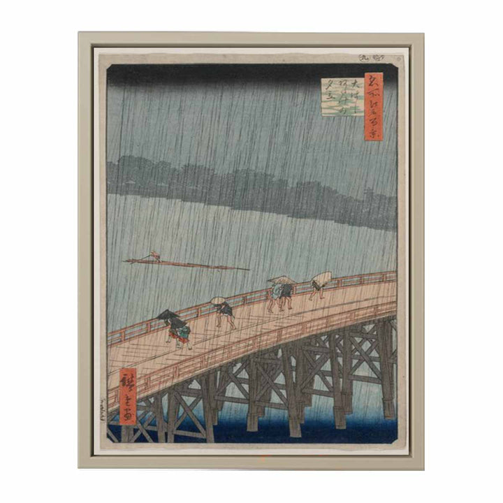Sudden Shower over Shin-Ōhashi Bridge and Atake, from the series One Hundred Famous Views of Edo
