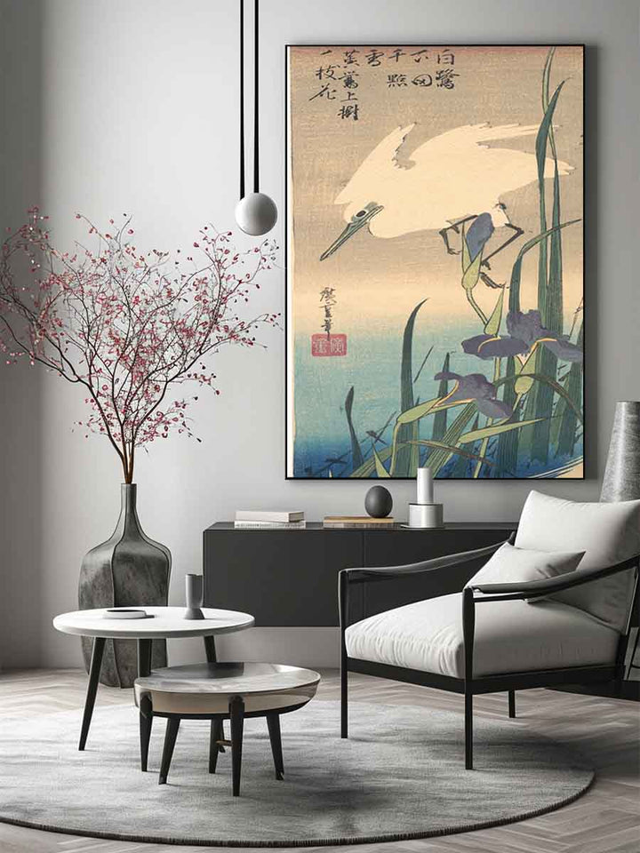 White Heron and Iris