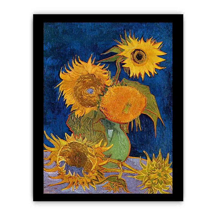 Sunflowers On Blue By Van Gogh