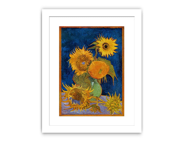 Sunflowers On Blue By Van Gogh