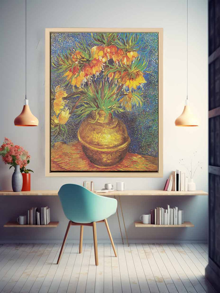 Flowers In Copper Vase By Van Gogh