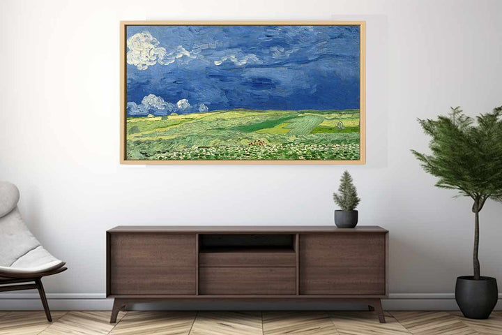 Wheatfield under thunderclouds