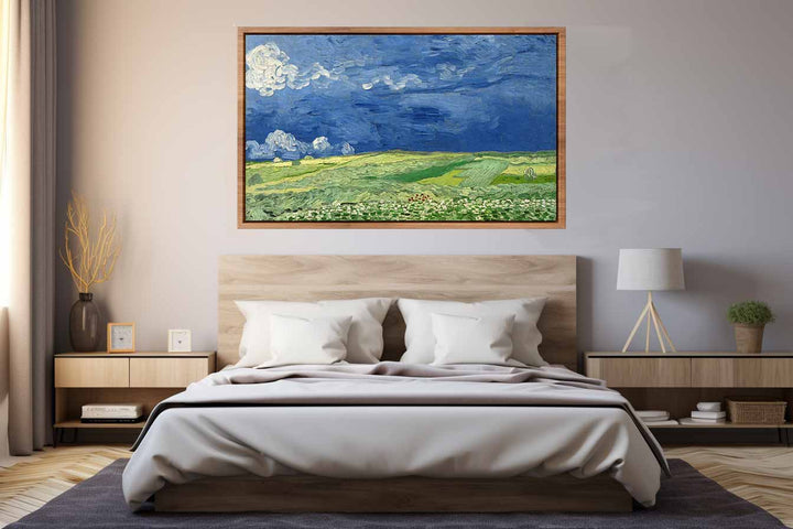 Wheatfield under thunderclouds