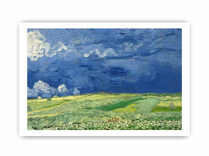 Wheatfield under thunderclouds