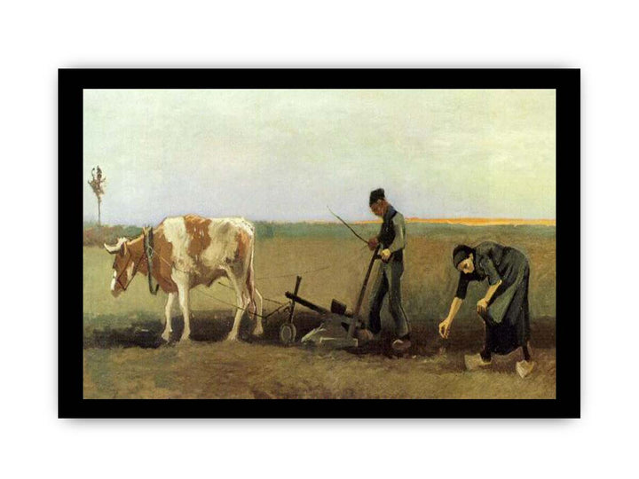 Plow In Field Painting by Van Gogh