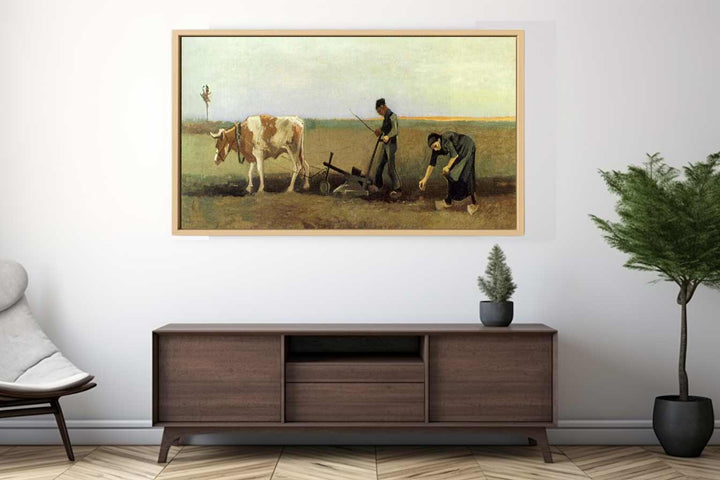 Plow In Field Painting by Van Gogh