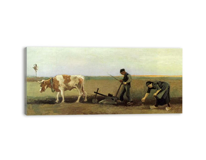 Plow In Field Painting by Van Gogh