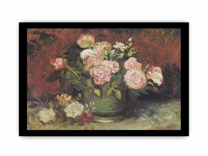 Bowl with Peonies and Roses
