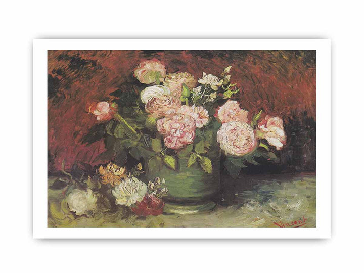 Bowl with Peonies and Roses