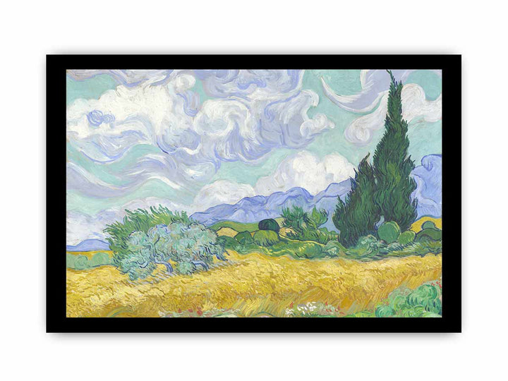 Wheat Field with Cypresses