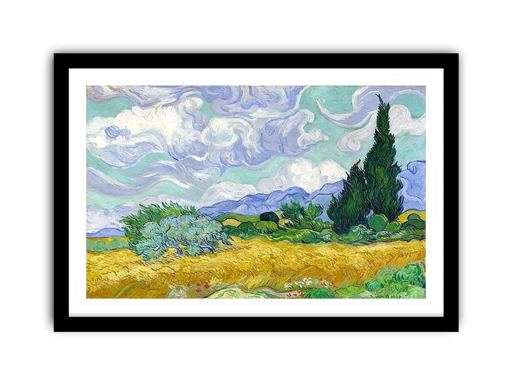 Wheat Field with Cypresses