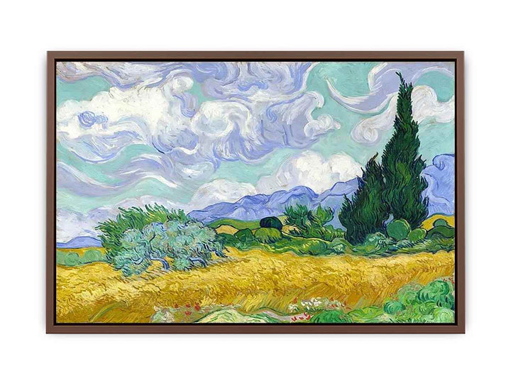 Wheat Field with Cypresses