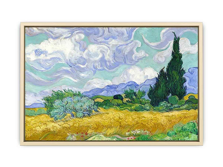 Wheat Field with Cypresses