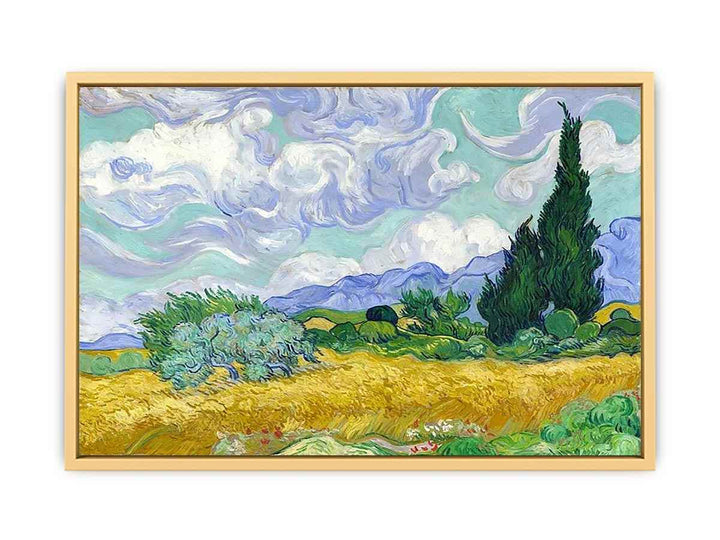 Wheat Field with Cypresses